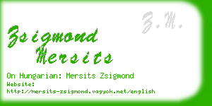 zsigmond mersits business card